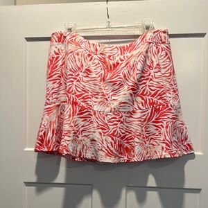 Tommy Bahama orange and White Zebra Print Skort size large worn once island zone